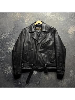 Vintage Black River Road Moto Leather Jacket